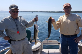 image of double walleye catch